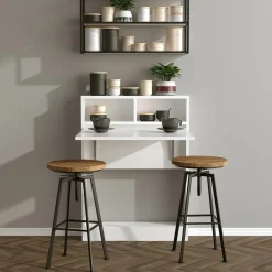 Table pliable bracked blanc - 70x90x15 cm-Wooden Art Online