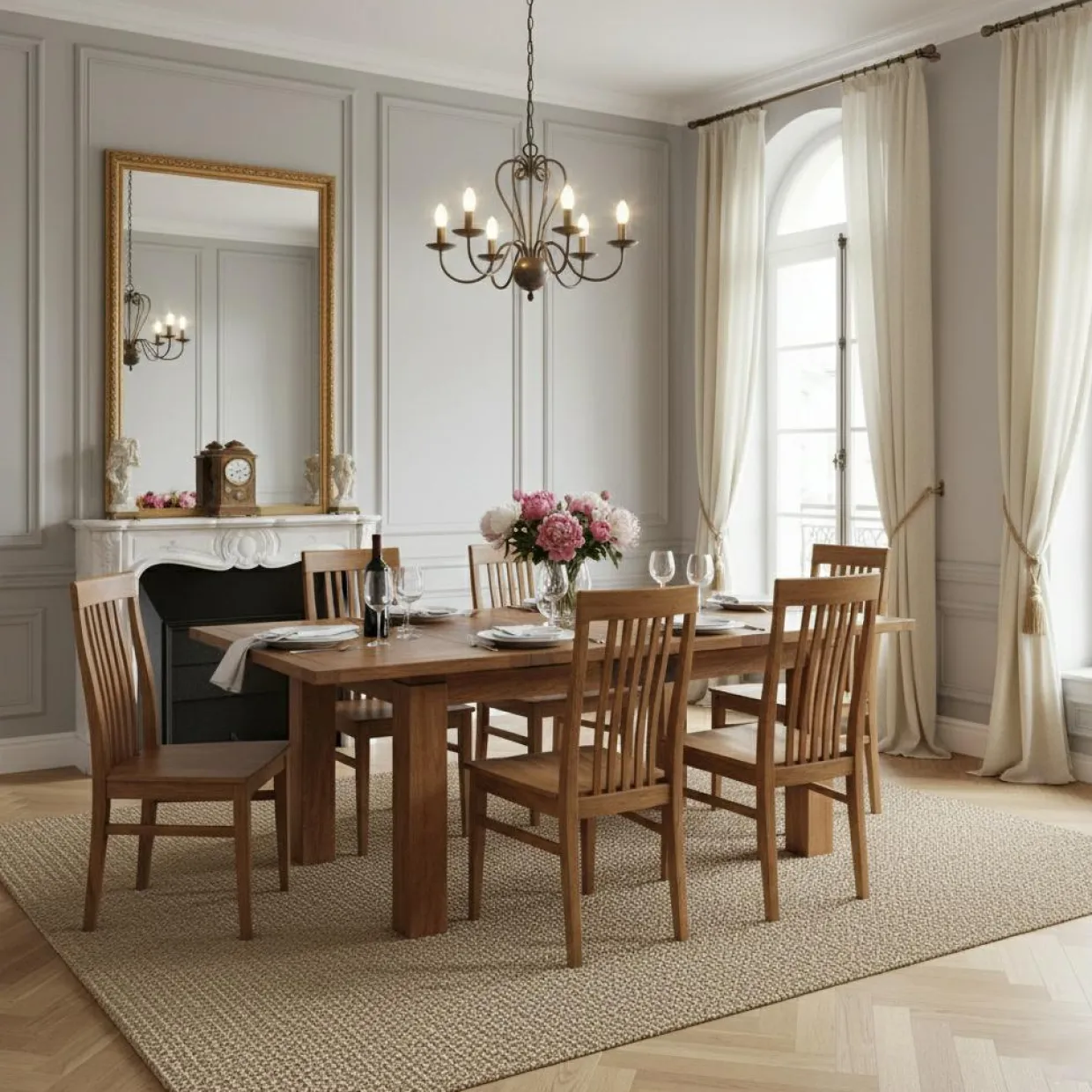 Table rectangulaire en bois sculpté bicolore 200/280 Acacia Maya Naturel - 200x100x78 cm-Bois & Chiffons Hot