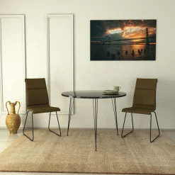 Wooden Art Tables^Table sandalf noir/blanc - 90x75x90 cm