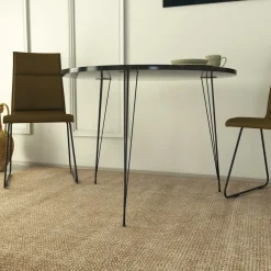 Wooden Art Tables^Table sandalf noir/blanc - 90x75x90 cm