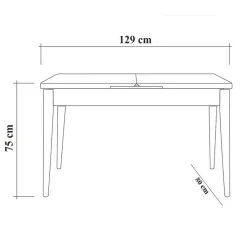 Wooden Art Tables^Table Vina 0701 noyer - 80x129x75cm
