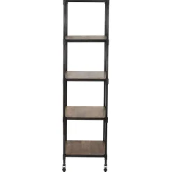 Bois & Chiffons Meubles De Rangement^Étagère à roulettes manguier carnac marron - 57x42x162 cm