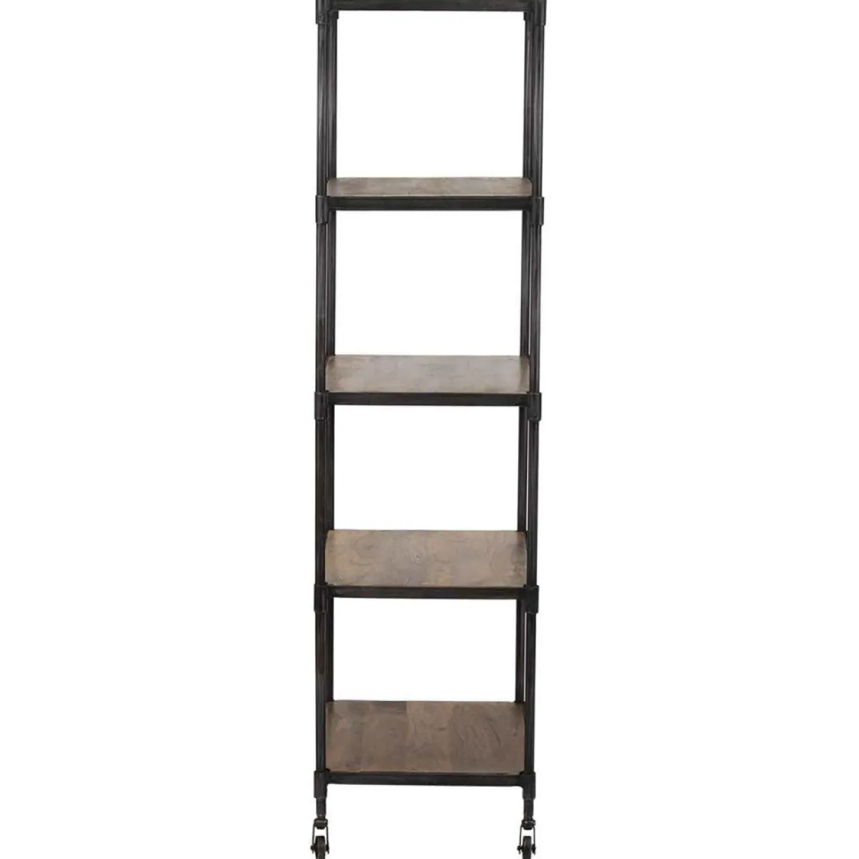 Bois & Chiffons Meubles De Rangement^Étagère à roulettes manguier carnac marron - 57x42x162 cm