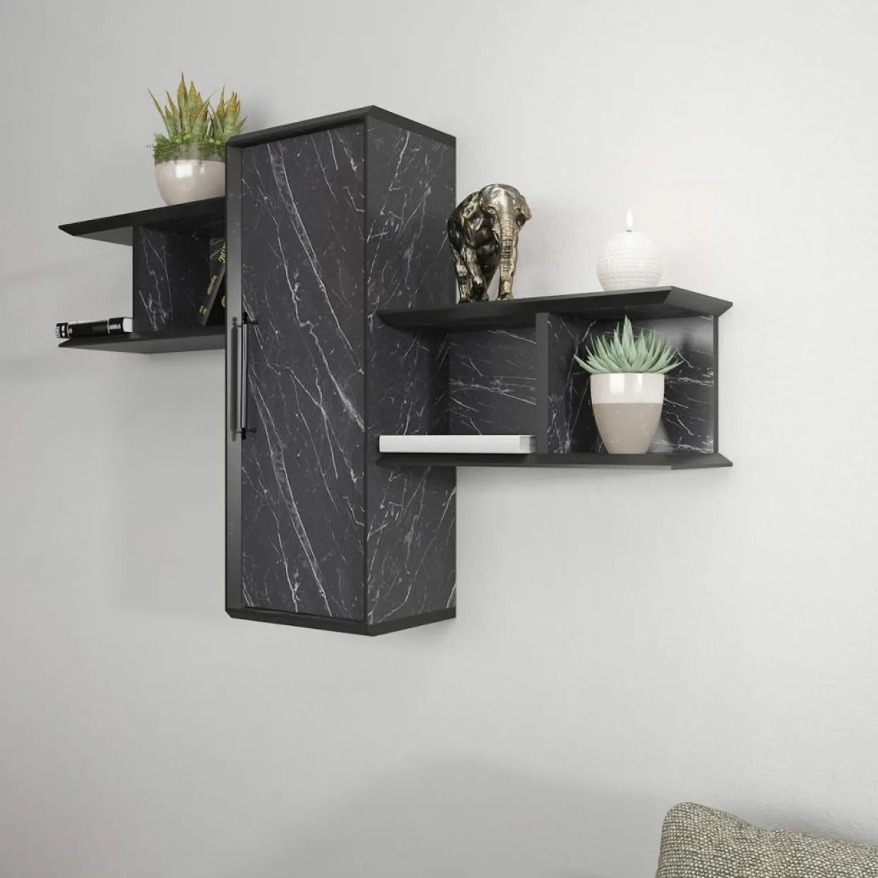 Homitis Etagères^Étagère Olida-Bendire noire - 118.6x35x51.8 cm