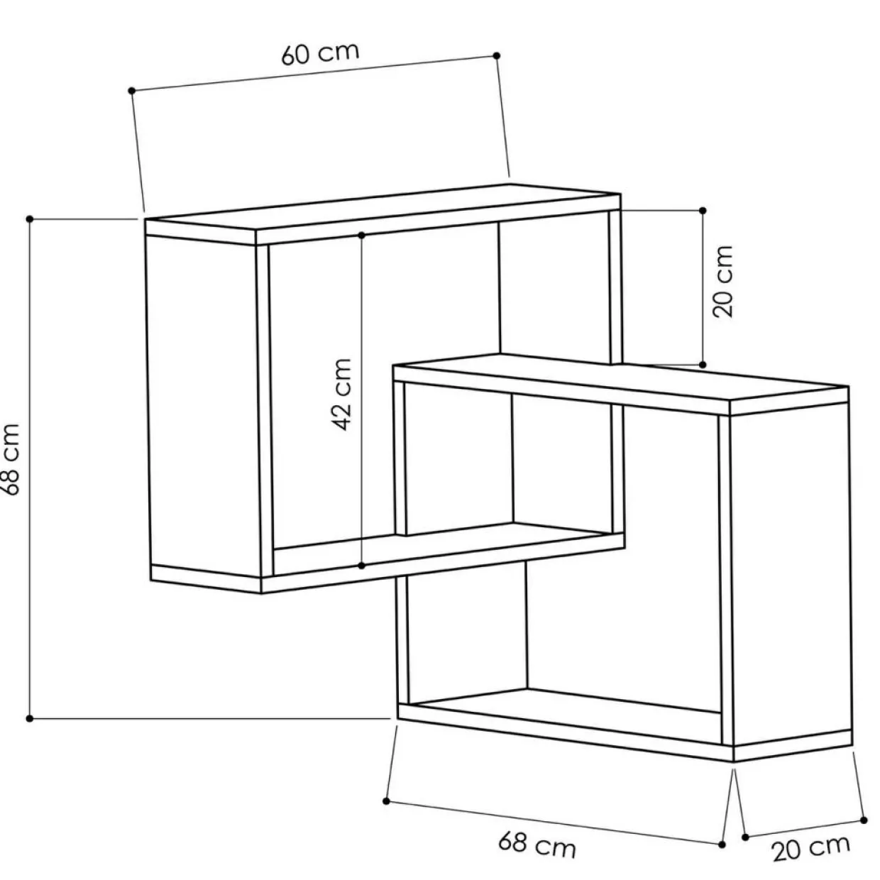 Wooden Art Etagères^Étagère ring naturelle - 68x68x60 cm