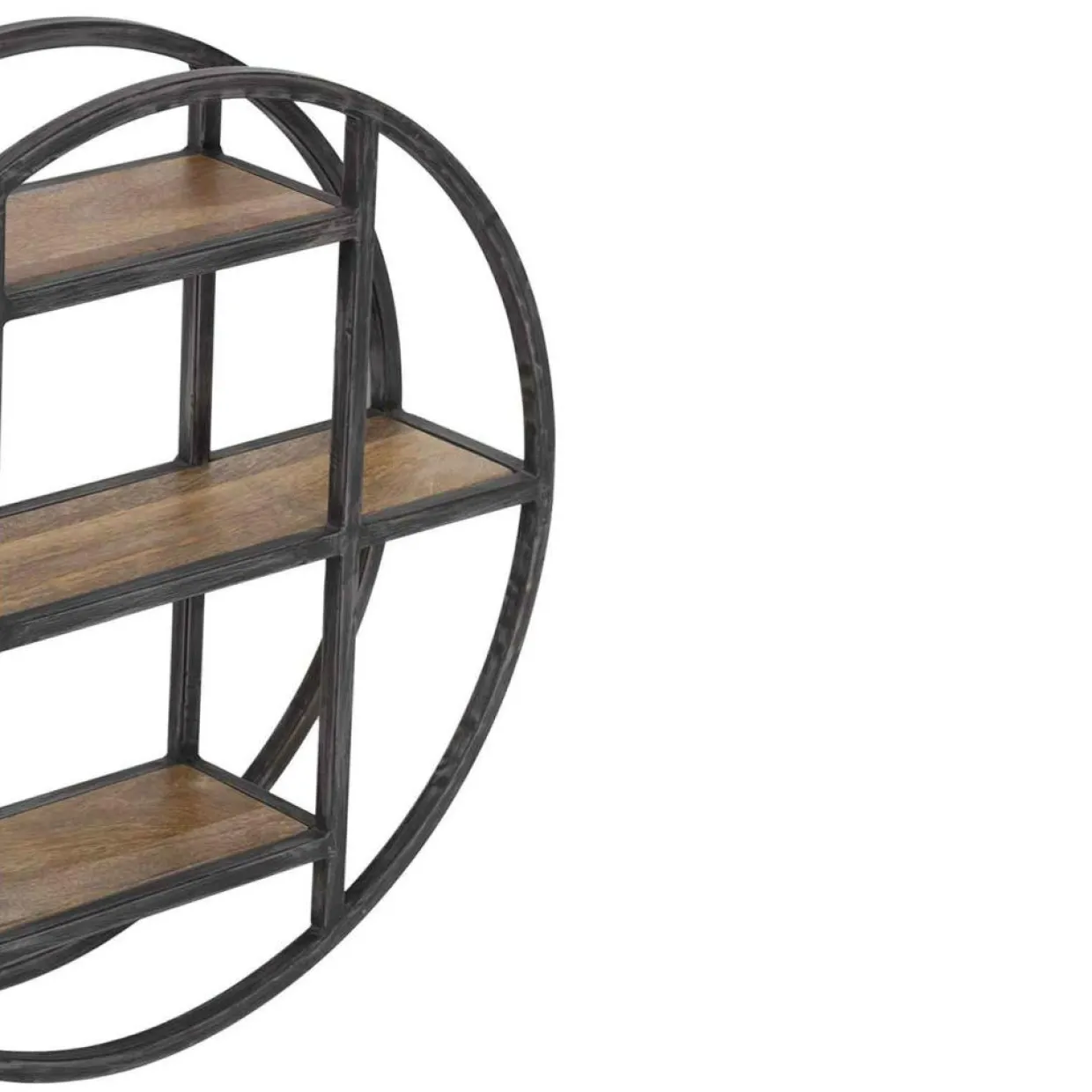 Étagère ronde murale manguier london marron - 60x15x60 cm-Bois & Chiffons Best