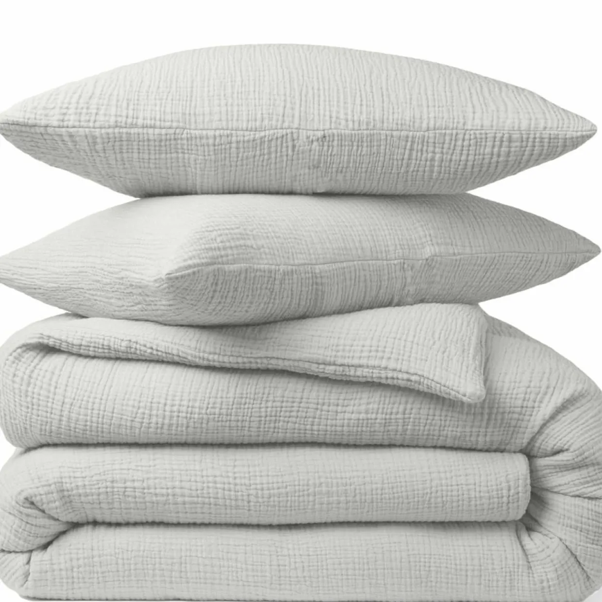 Baton Rouge Linge De Lit, Ensembles^Taie d'oreiller 100% Gaze de coton grise