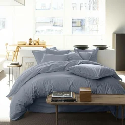 Baton Rouge Linge De Lit, Ensembles^Taie D'oreiller 100% Percale de Coton bleu forever