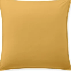 Taie D'oreiller 100% Percale de Coton jaune moutarde-Baton Rouge Discount