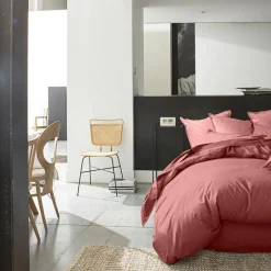 Baton Rouge Linge De Lit, Ensembles^Taie D'oreiller 100% Percale de Coton vieux rose