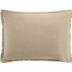 Taie d'oreiller avec volant satin de coton lavé beige-Baton Rouge Discount