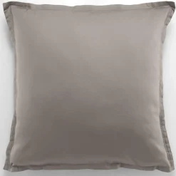 Baton Rouge Linge De Lit, Ensembles^Taie d'oreiller avec volant satin de coton lavé taupe