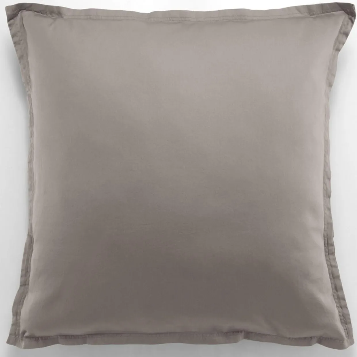 Baton Rouge Linge De Lit, Ensembles^Taie d'oreiller avec volant satin de coton lavé taupe