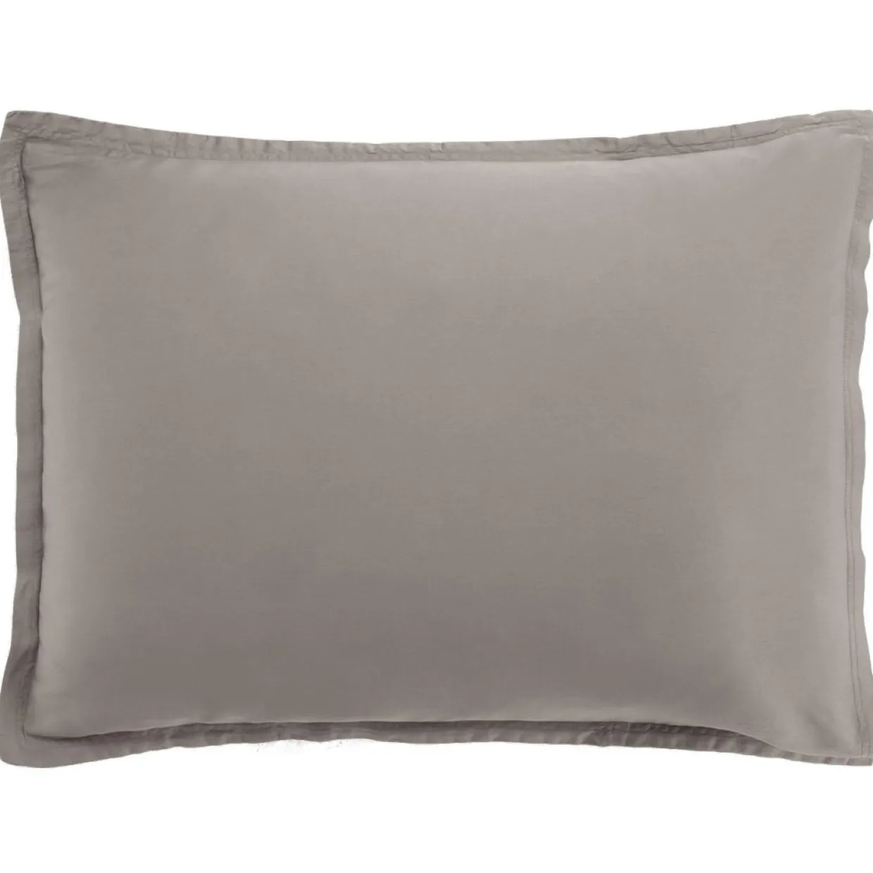 Baton Rouge Linge De Lit, Ensembles^Taie d'oreiller avec volant satin de coton lavé taupe