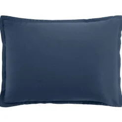 Baton Rouge Linge De Lit, Ensembles^Taie d'oreiller avec volant satin de coton lavé bleue
