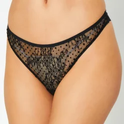 Tanga Flock noir-Huit Sale