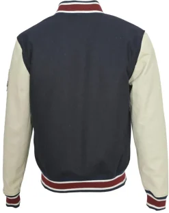 Teddy en Laine & Cuir Bron bleu marine-Blue Wellford New