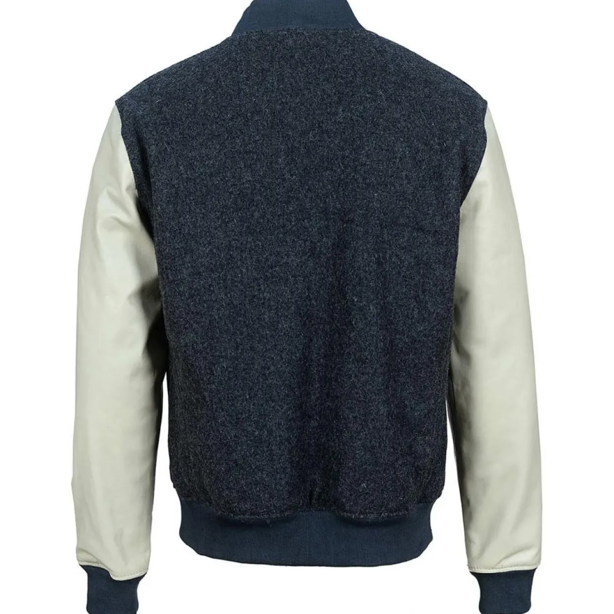 Teddy en Laine & Cuir Char gris anthracite-Blue Wellford New