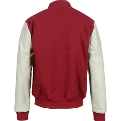 Homme Blue Wellford Vestes, Blousons^Teddy en Laine & Cuir Char rouge