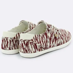 Femme Faguo Baskets^Tennis Cypress imprimées blanc/bordeaux