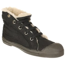 Enfant Bensimon Garçon^Tennis montantes Mid Fourrées lacets grises