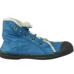 Enfant Bensimon Garçon^Tennis montantes Mid Fourrées lacets turquoise