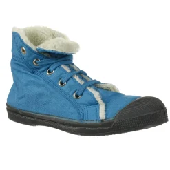 Enfant Bensimon Garçon^Tennis montantes Mid Fourrées lacets turquoise