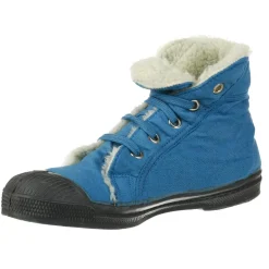 Enfant Bensimon Garçon^Tennis montantes Mid Fourrées lacets turquoise