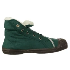 Tennis montantes Mid Fourrées lacets vertes-Bensimon Online