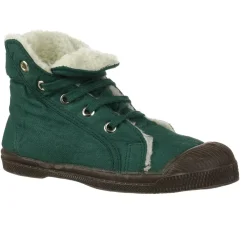 Tennis montantes Mid Fourrées lacets vertes-Bensimon Online