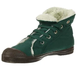 Tennis montantes Mid Fourrées lacets vertes-Bensimon Online
