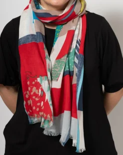 Femme Petrusse Echarpes, Foulards^Étole en Coton Salsa rouge - 50x180 cm