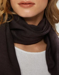 Étole en Laine & Soie Lio cacao - 70x190 cm-Petrusse Hot