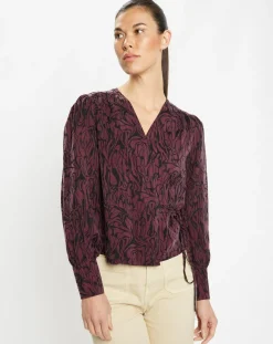 Femme Galeries Lafayette Tops Et Blouses^Top cache-cœur Caprice imprimé fantaisie lie de vin