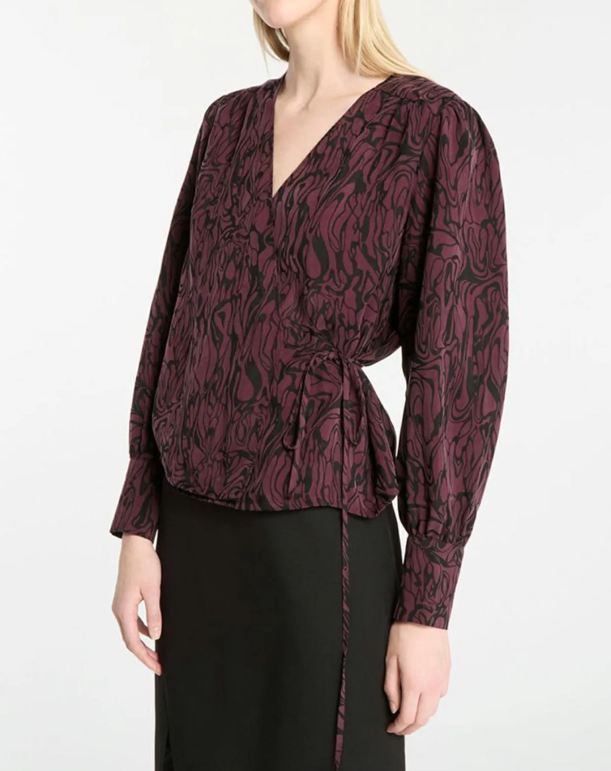Femme Galeries Lafayette Tops Et Blouses^Top cache-cœur Caprice imprimé fantaisie lie de vin