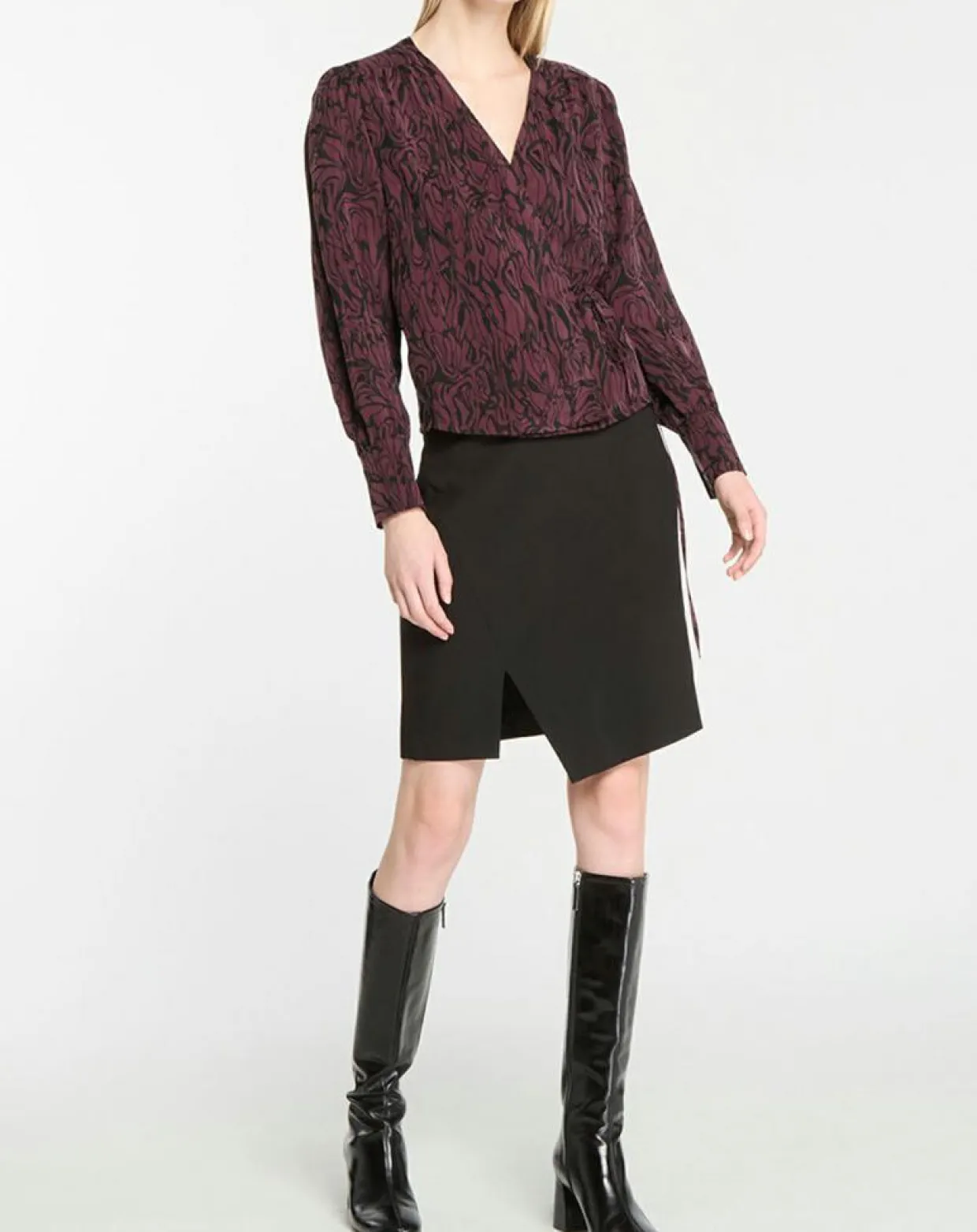 Femme Galeries Lafayette Tops Et Blouses^Top cache-cœur Caprice imprimé fantaisie lie de vin