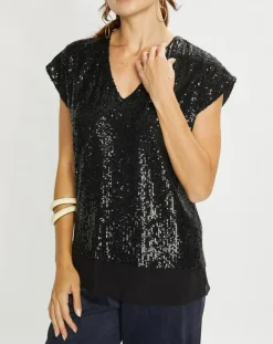 Femme Lauren Vidal Tops Et Blouses^Top Canyon à sequins noir