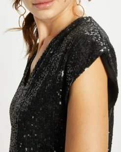 Femme Lauren Vidal Tops Et Blouses^Top Canyon à sequins noir