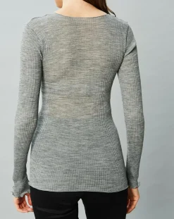 Femme Mare Tops Et Blouses^Top Cécile en Laine & Soie gris