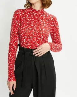 Femme Scotch & Soda Tops Et Blouses^Top col montant imprimé floral rouge