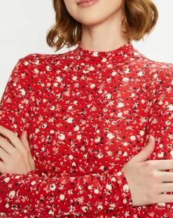 Femme Scotch & Soda Tops Et Blouses^Top col montant imprimé floral rouge