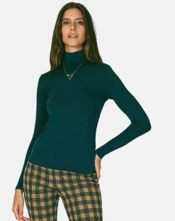 Top Col Roulé Pauline vert gazon-Assuili Outlet