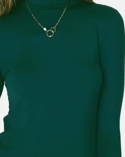 Top Col Roulé Pauline vert gazon-Assuili Outlet