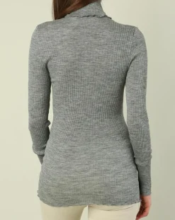 Top col roule laine et soie gris-Mare Hot