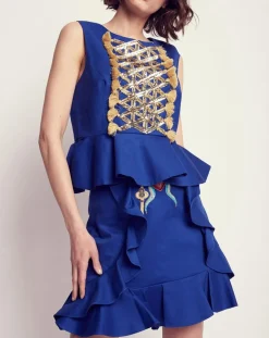 Femme Manoush Tops Et Blouses^Top Crêpe sequins pompons encre