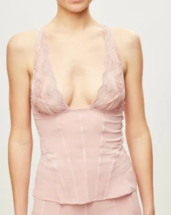 Femme La Perla Tops Et Blouses^Top Elements en Soie mélangée rose/rouge