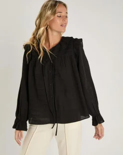 Femme See u Soon Tops Et Blouses^Top en Coton & Lin Inaya noir