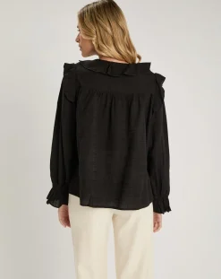 Femme See u Soon Tops Et Blouses^Top en Coton & Lin Inaya noir