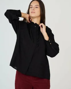 Top en Coton & Lin Sarra noir-See u Soon