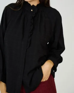 Top en Coton & Lin Sarra noir-See u Soon